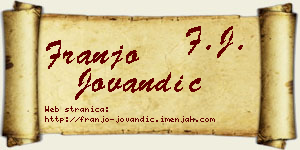 Franjo Jovandić vizit kartica